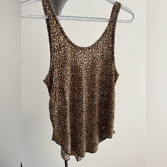 Cheetah print PINK low scoop back tank top - Picture 2 of 3